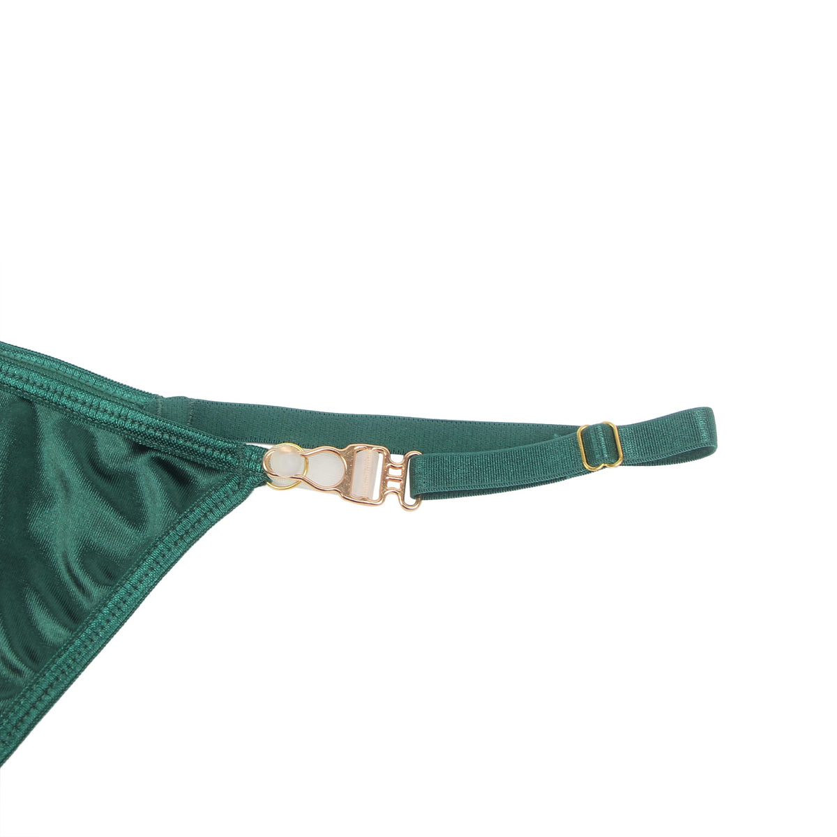 YesX Hollow Cut Halter Bra Lingerie Set Green