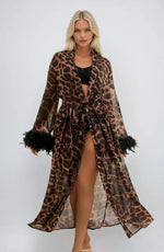 YesX Leopard Print Sheer Robe