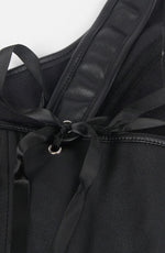 YesX Leather-Look Corset-Inspired Crop Top Black Up to 6XL