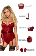 YesX Red Lace Bodysuit
