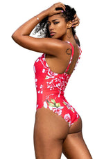 YesX One Piece Swimsuit Pink Floral