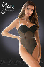 YesX Sheer Bodysuit Black