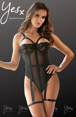 YesX Lace Bodysuit Black