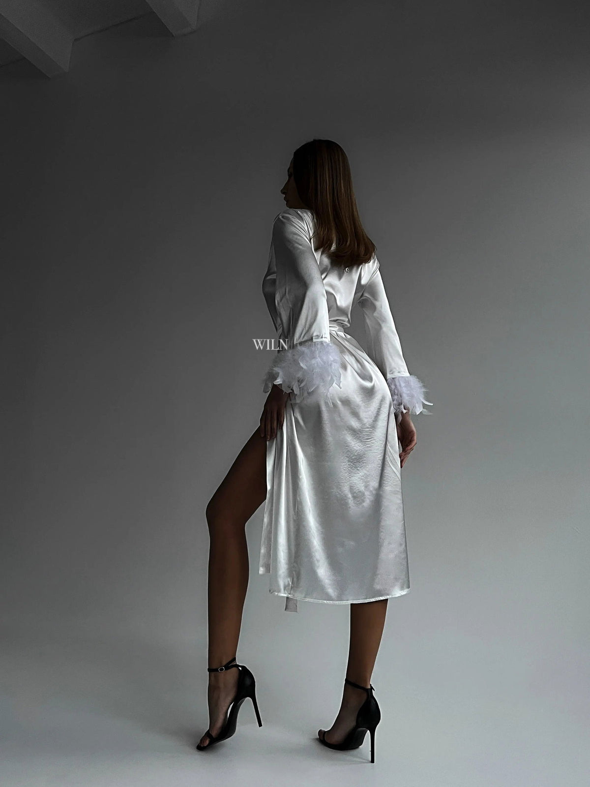 AFFECTION Luxurious White Satin Women’s Bridal Robe