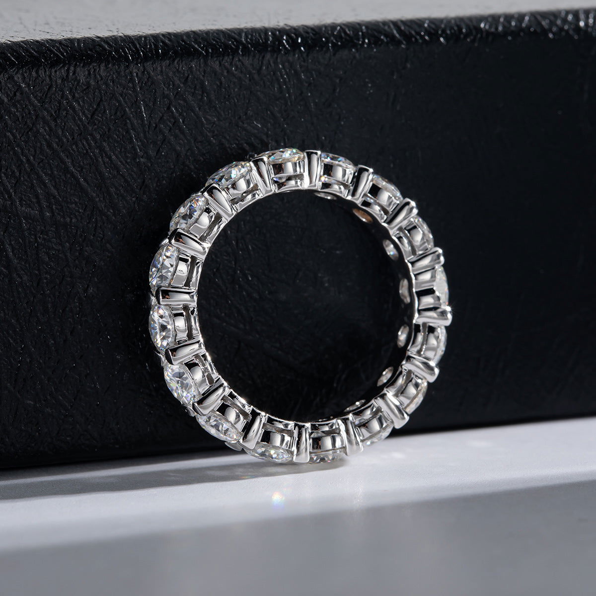 Anastasia Sterling Silver Full Moissanite Heart Ring