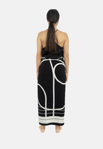 1 People Antibes Beach Sarong Black & Creme