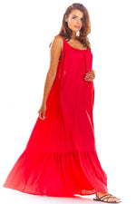 Awama Loose Oversized Daydress with Back Neckline and Flounced Bottom