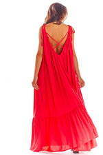 Awama Loose Oversized Daydress with Back Neckline and Flounced Bottom