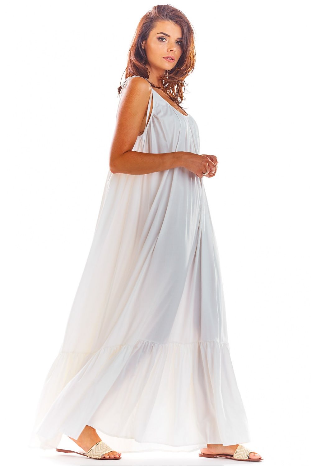 Awama Loose Oversized Daydress with Back Neckline and Flounced Bottom