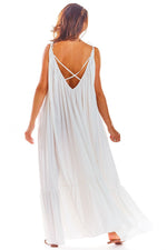 Awama Loose Oversized Daydress with Back Neckline and Flounced Bottom