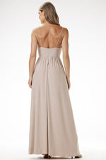 Awama Velour Sequin Evening Maxi Dress with Delicate Straps