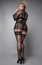 Ballerina Plus Size 596 Black Hold Ups