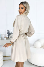 Bindy Long Sleeve Belted Cocktail Dress | Numoco