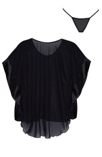 Beauty Night Marlene Satin Flared Sleeve Lace Insert Peignoir Turquoise