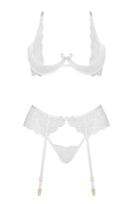 Beauty Night Rose 3 Piece Lingerie Set White