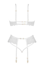 Beauty Night Rose 3 Piece Lingerie Set White
