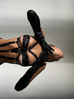 BOUNDLESS Black Adjustable Bandage One Piece Playsuit