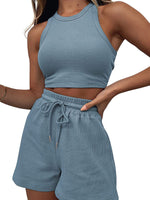 Casual Sleeveless Top & Shorts Loungewear Set