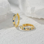 Celeste Purple, Blue & Clear Stone Star & Moon Earrings | Gold & Silver