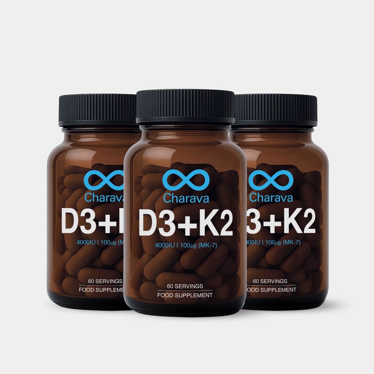 Charava Vitamin D3 (4000IU) + K2 (MK-7) 180 Days