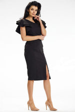 Awama Sweetheart Neckline Cocktail Midi Dress