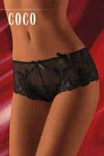 Wolbar Coco Embroidered Bow Shorts Black
