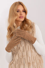 AT Geometric Pattern Gloves brown