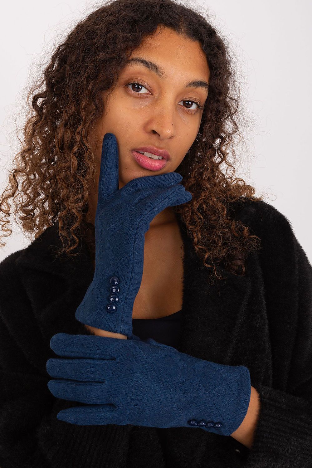 AT Geometric Pattern Gloves blue