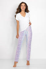Momenti Per Me Heart Neckline Two-Piece Pyjama Set white