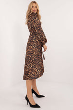 Elegant Belted Shirt Cocktail Evening Long Dress | Lakerta