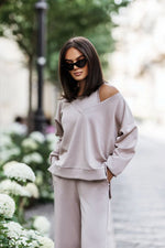 LaBalancia Feminine Three Piece Loungewear Set beige