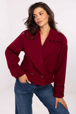 Rue Paris Short Eco-Leather Trench Coat red one-size-fits-all