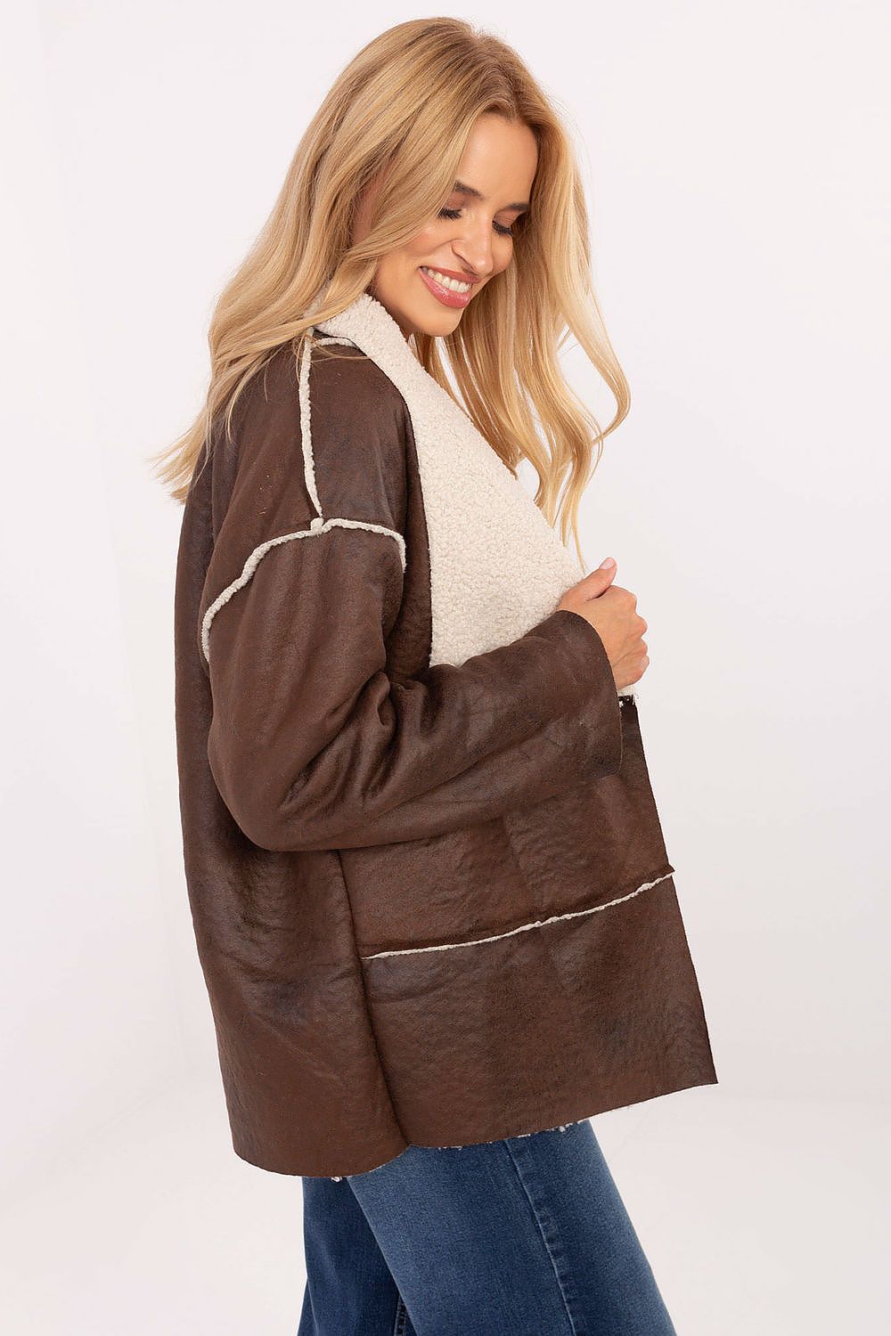 Factory Price Faux Fur Lapel Jacket
