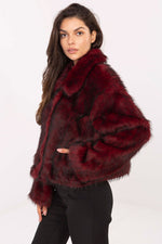 Rue Paris Fur Jacket with Wide Collar