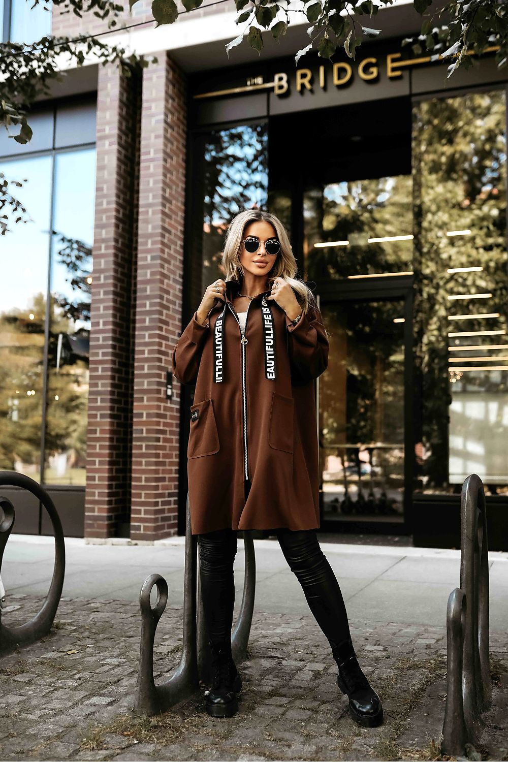 Numoco Hooded Drawstring Coat