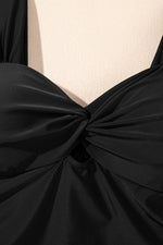 Cut Out Twist Bowknot Backless One Piece Swimsuit