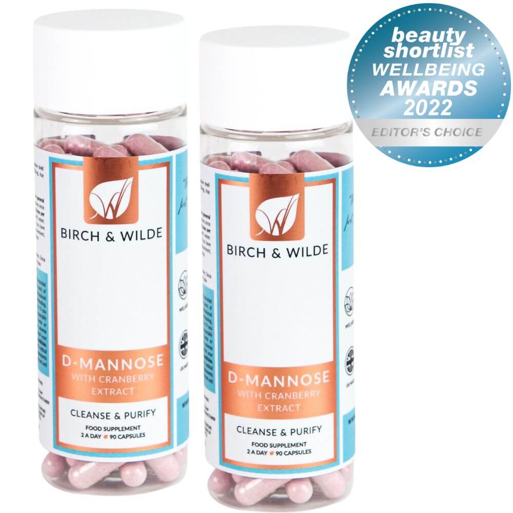D-Mannose and Cranberry Extract Capsules x 90 | 1000-2000mg daily dose Twin Pack