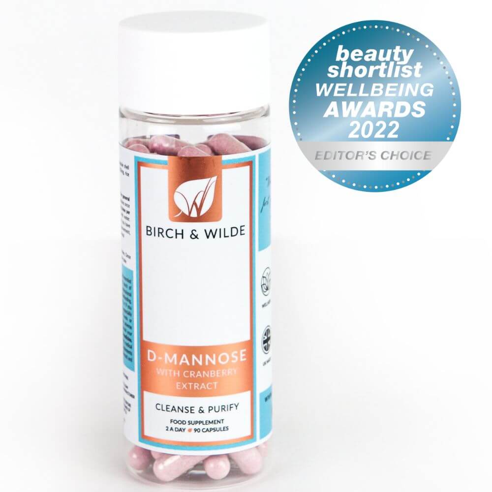 D-Mannose and Cranberry Extract Capsules x 90 | 1000-2000mg daily dose Single Bottle