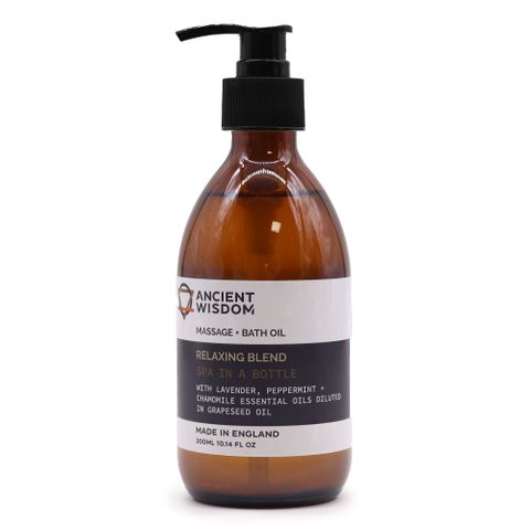 Aromatherapy Relaxing Massage and Bath Oil with Lavender, Peppermint & Chamomile 300ml