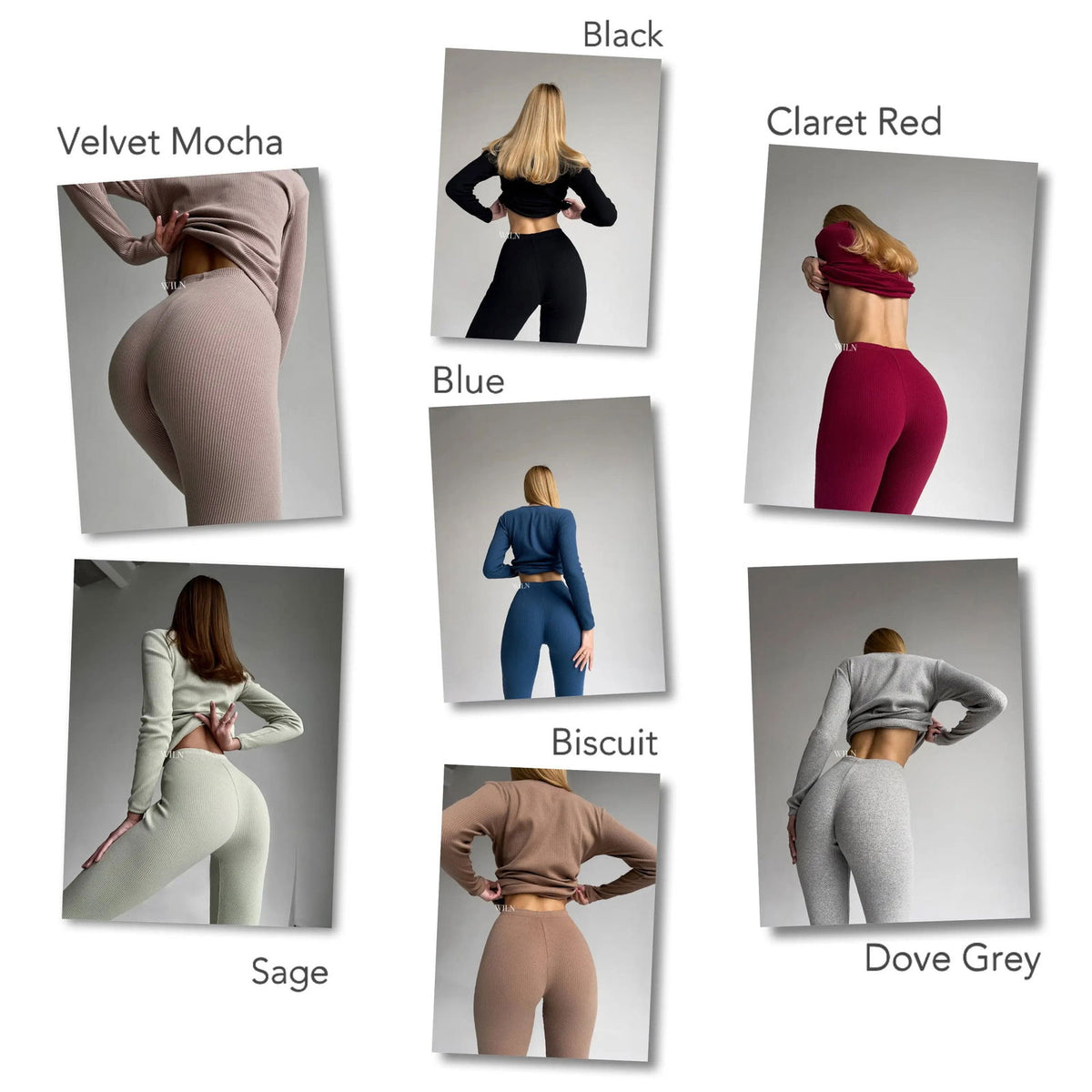 EASE Women’s Personalised Two Piece Ribbed Cotton Loungewear Set Brown