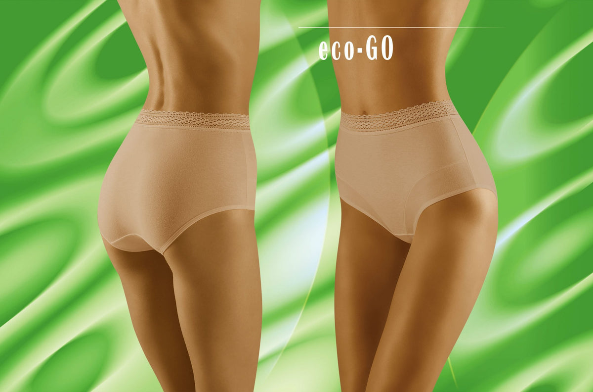 Wolbar Eco-Go Lace Trim High Waist Briefs Beige