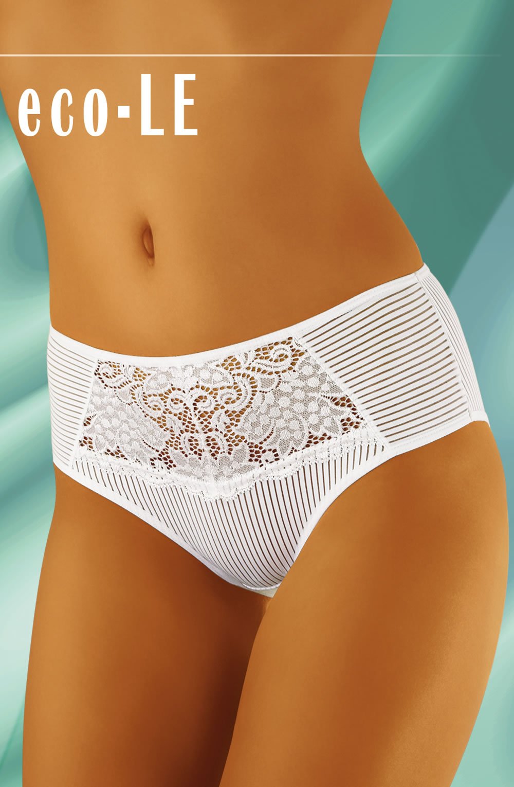 Wolbar eco-Le Cotton Lycra Lace Panel Briefs White