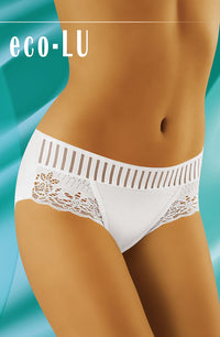 Wolbar eco-LU Embroidered Lace Panel Briefs Black