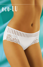 Wolbar eco-LU Embroidered Lace Panel Briefs Black