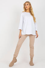 Ex Moda Loungewear Set with Blouse, Hooded Sweatshirt, and Tie-Waist Pants