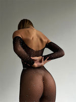 EXPOSED Black Jewel Bodysuit One Size