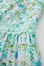 Floral Lace Tied Strap Empire Waist Maxi Dress