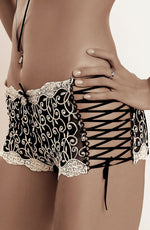 Roza Ginewra Short Style Lace Briefs Black & White