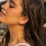 Dainty London Gold Sky Blue Topaz Astrid Studs