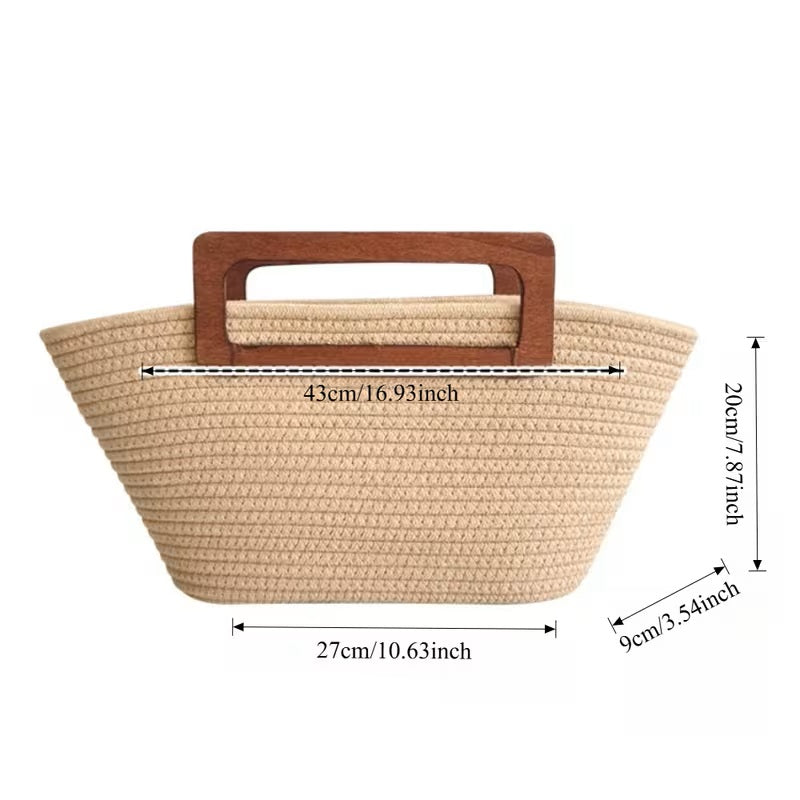 Natural Raffia Handwoven Beach Tote Bag — Boho Summer Holiday Bag for Women – alternate view 3